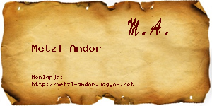 Metzl Andor névjegykártya
