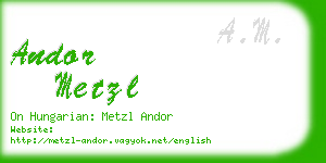 andor metzl business card